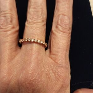 Freida Rothman Elegant Rose Gold Stacking Ring Sterling Silver New Size 8